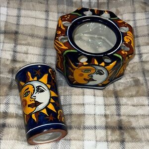 Vintage Sun and Moon Pottery Set